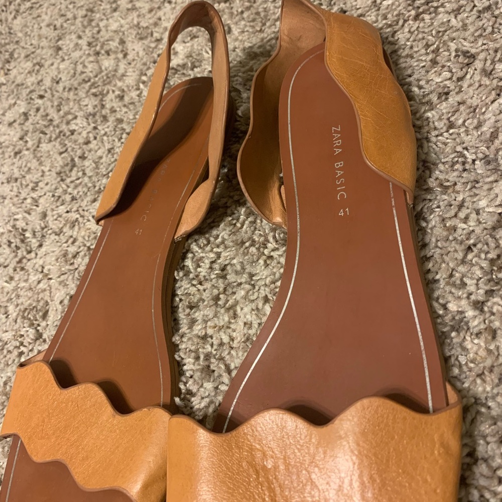 Zara Basic Collection Leather Wavy Strap Sandals - image 2
